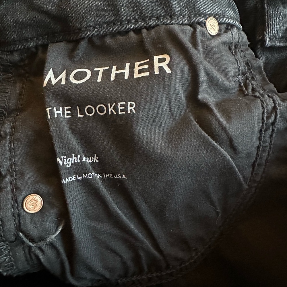 Mother High Waisted Looker Ankle Fray in Night Hawk Washed Black size 25 - Picture 4 of 13